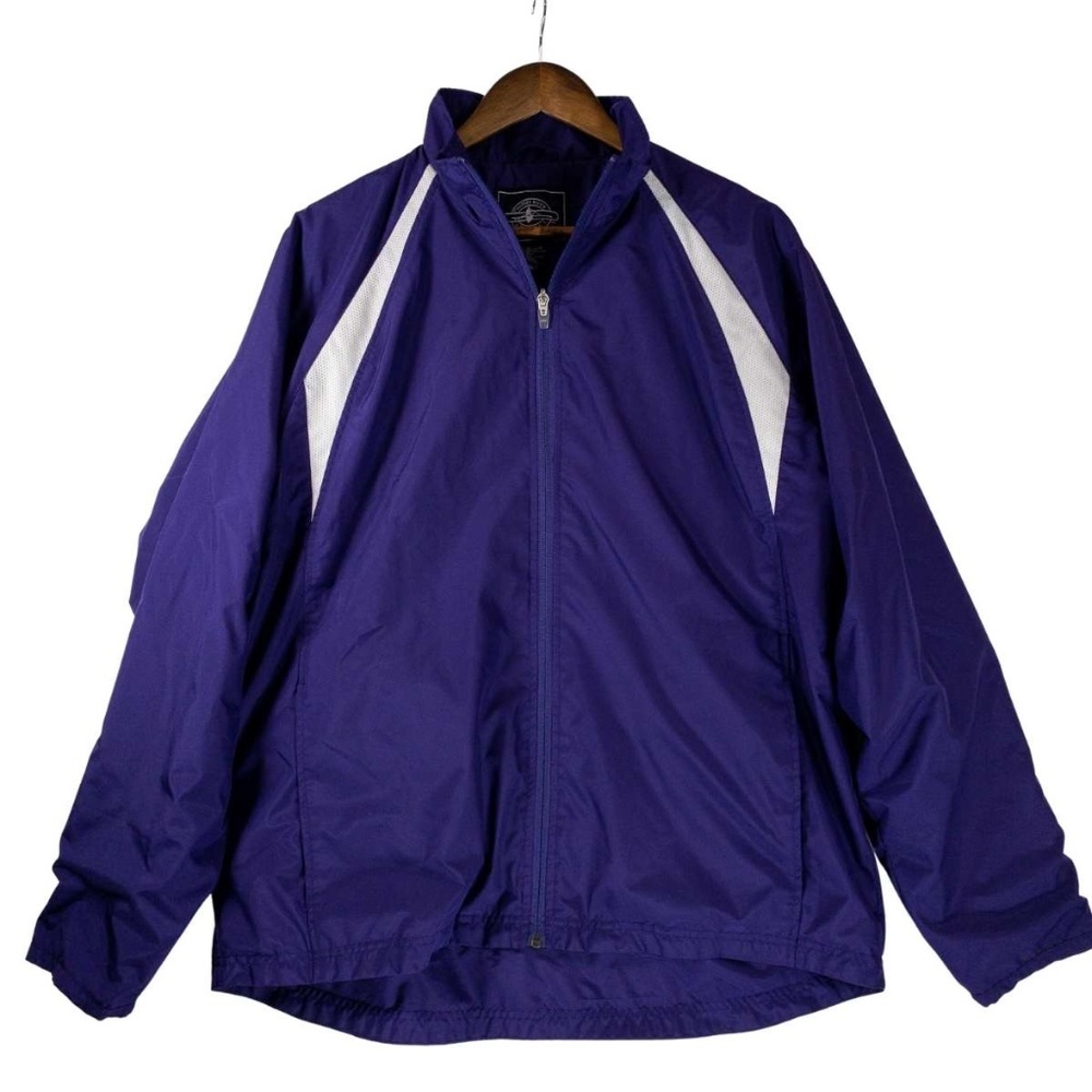 Windbreaker Purple and White Men's Size Medium Charles River Apparel